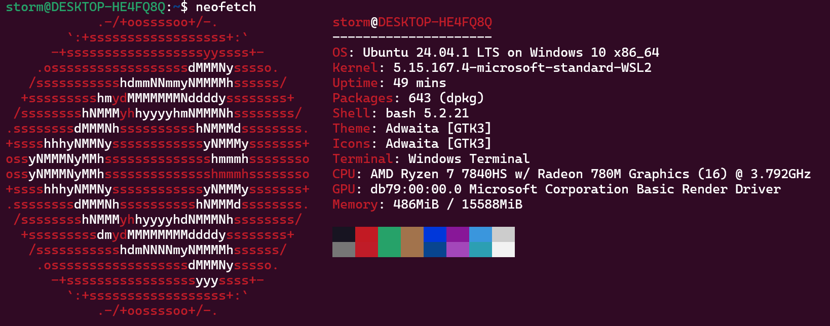 Ubuntu 24.04.1 on AMD 7840HS